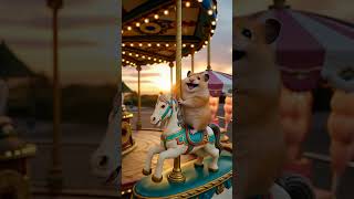 Dreamy Carousel Hamster #ai #cute #funny #happy #hamster