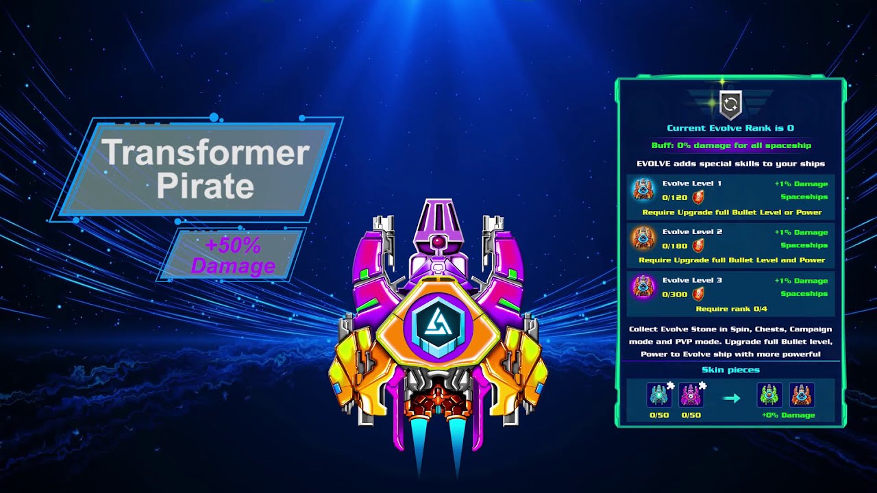 Alien Shooter [Spaceship Transformer Pirate] Galaxy Attack | Arcade Classic | Rocket | Game