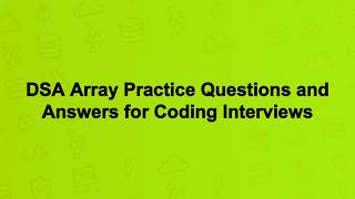 DSA Array Practice Questions and Answers for Coding Interviews
