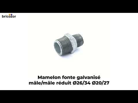 Mamelon fonte mâle / mâle réduit galvanisé - référence 245 CODITAL