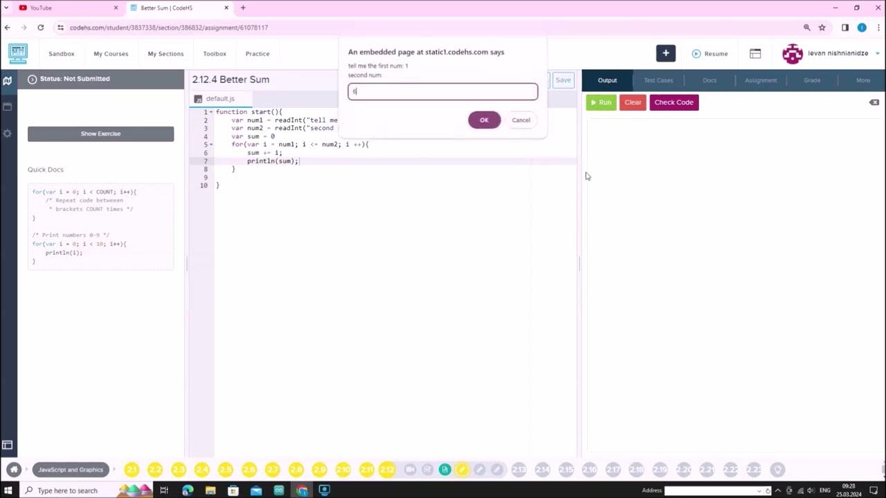 JavaScript 2.12 - ის სავარჯიშოები. codehs.com / პროგრამირება / ლევან ... image.