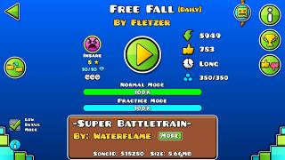 Gd Free Fall By Fletzer Daily Level All Coins Geometry Dash 2.113