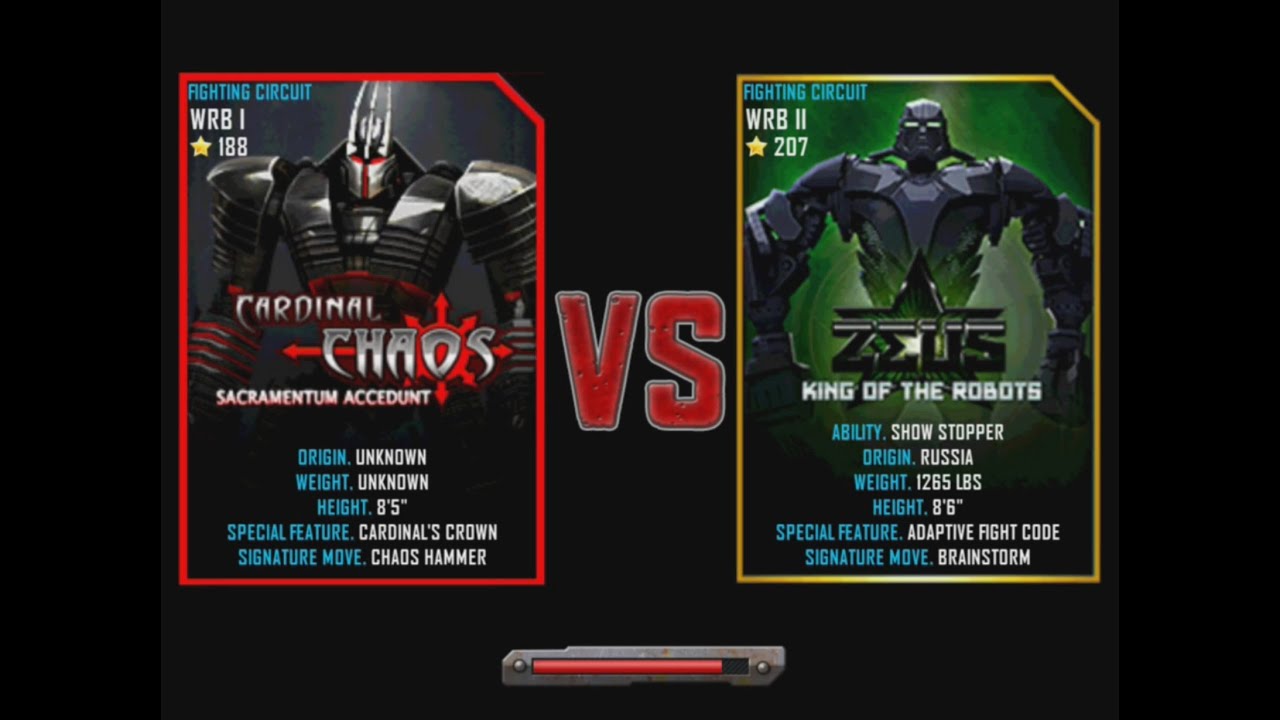 Real Steel WRB Cardinal Chaos VS Zeus NEW graphics blows