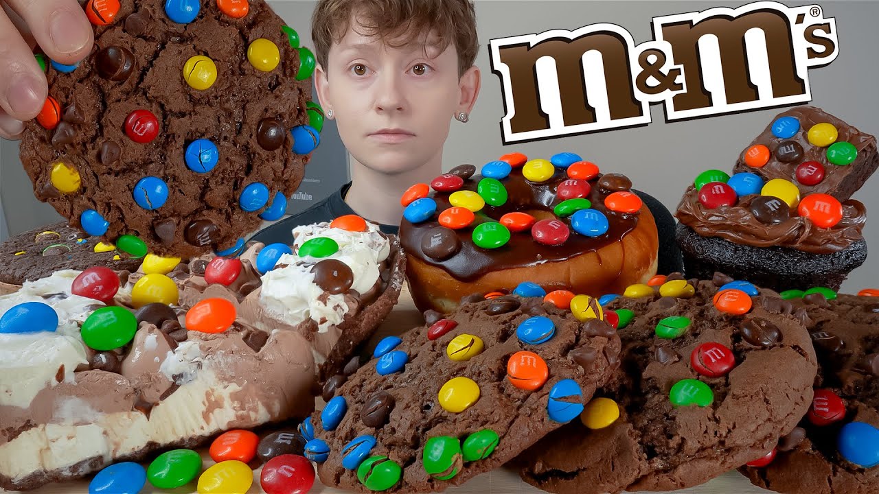 ASMR M&M Chocolate Desserts & Ice Cream *Donut, Cream Pie, Homemade ...
