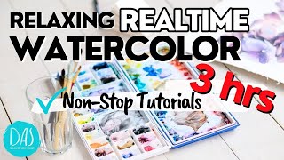 Find your CREATIVE FLOW State: 3 hrs of RELAXING realtime watercolor painting (no interruptions)