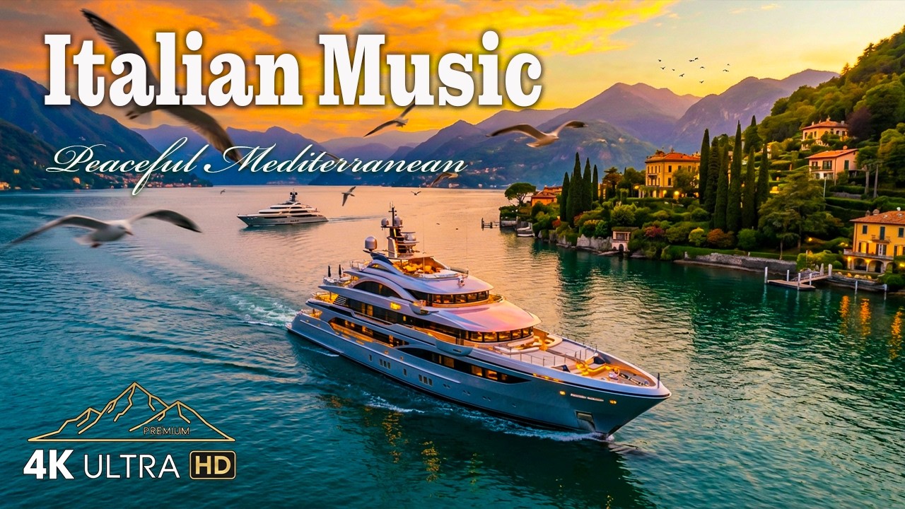 🎶 Italian Vibes & Mediterranean Music 🎶 Mediterranean Blue Escape & Calm Sleep Flow 4K