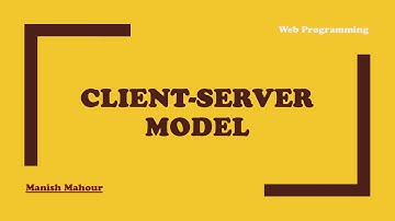 Web Programming - Client Server Model