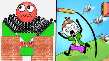 👺 Hide Ball brain teaser games 🆚 Draw to smash (save the doge & bee) 2048 Gameplay android part 32