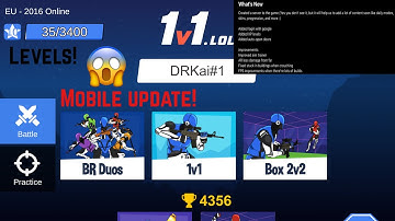 1v1.LOL MOBILE UPDATE (XP LEVELS, LOGIN GOOGLE, ETC).