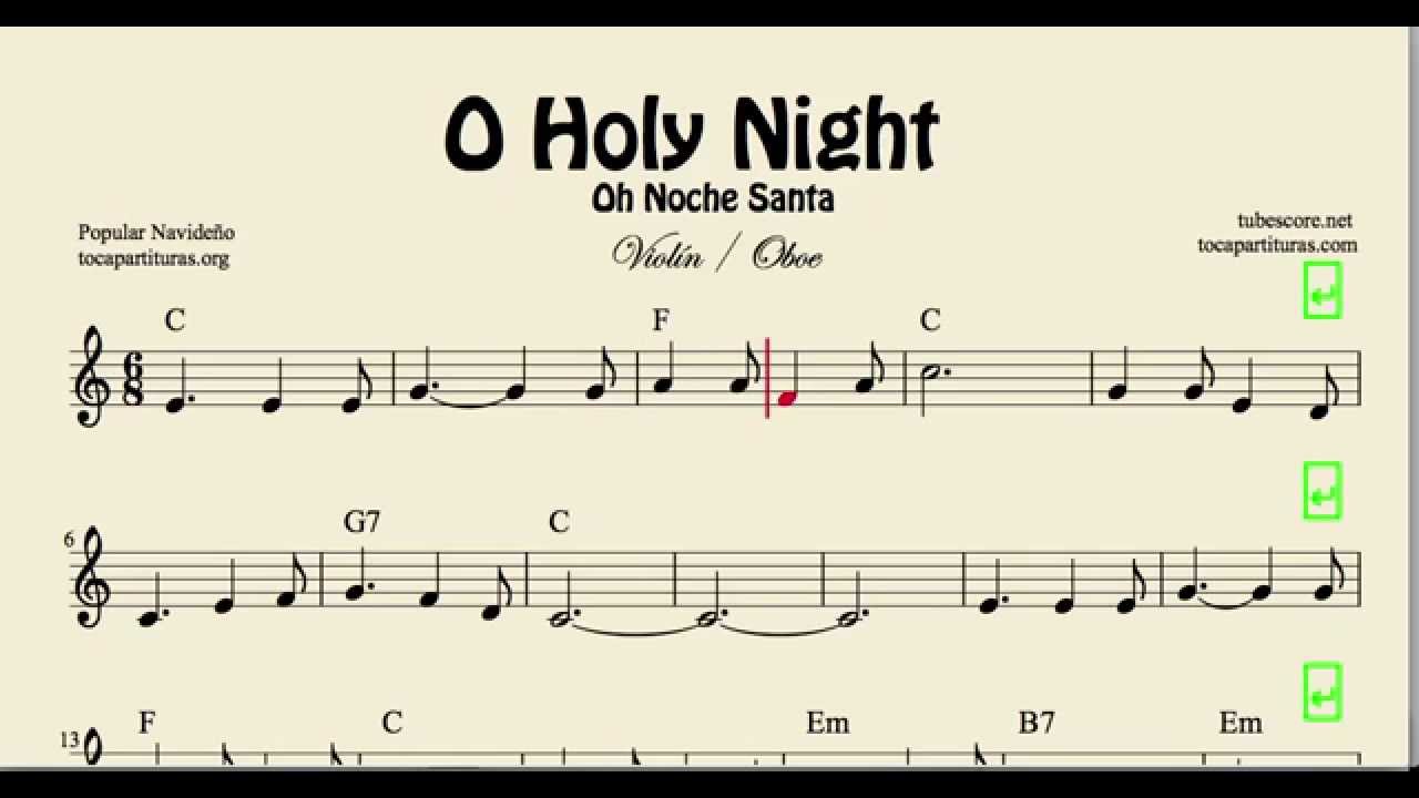 O Holy Night Partitura de Viola Villancico Noche Santa 