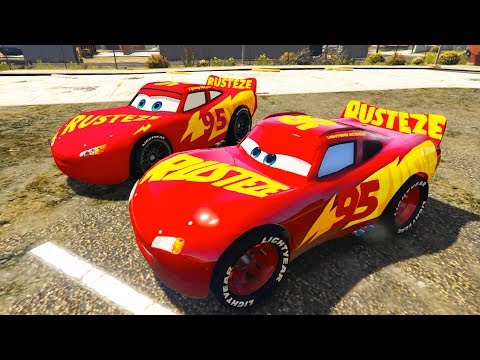 McQueen ve Örümcek Adam Arabalar 3 Yarışçı Şimşek ile Buluşuyor - GTA 5