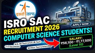 Sarkari Naukri: ISRO Scientist Engineer SC Recruitment 2026 | Computer Science Eligibility