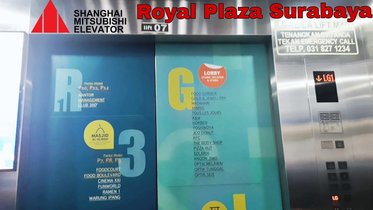 Shanghai Mitsubishi Traction Lift @Royal Plaza Surabaya Part 2 