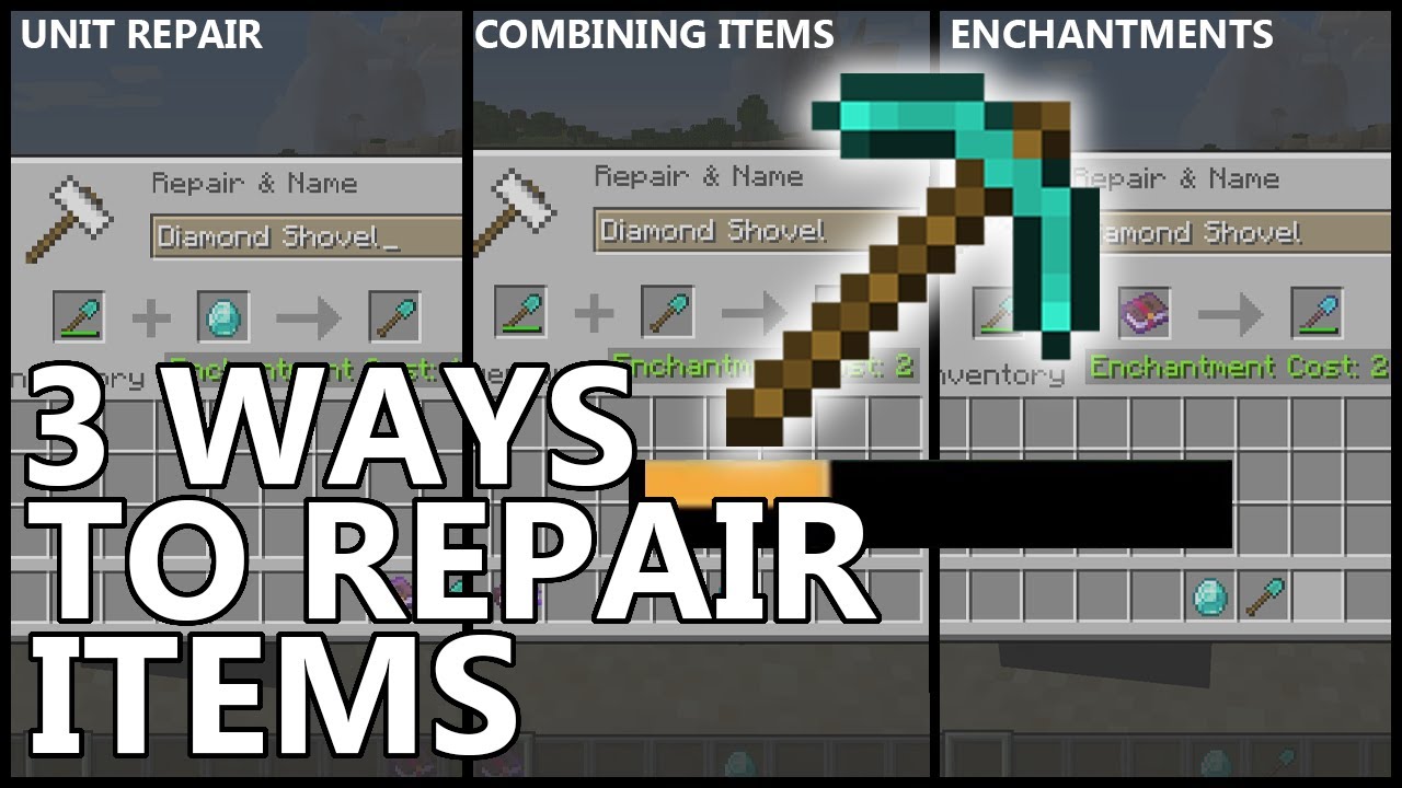 3 Ways To Repair Items In Minecraft Youtube