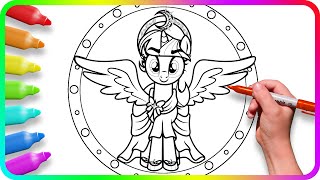 Coloring Pages MY LITTLE PONY - Moondancer. How to color My Little Pony. Easy Drawing Tutorial. MLP