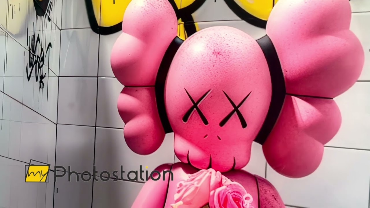 Kaws Pink Wall Decor – Bold Pop Art Statement – MyPhotoStation