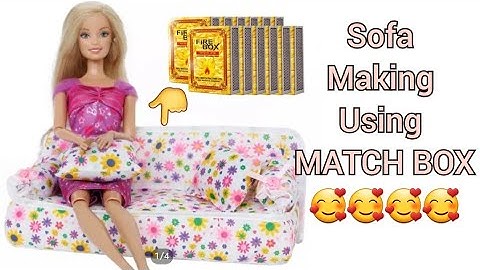Diy Mini Sofa from Matchbox || How to make sofa with matchbox || Barbie stuff.