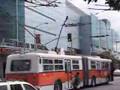 San Francisco trolley bus stopped