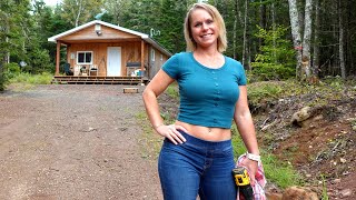 BUILDING a CABIN in the FOREST - FIRE WOOD // LOW COST POWER // Simple Storage Ideas