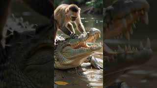 angry monkey beat crocodile #snake #wildlife #lifeisbutadream