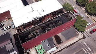 Drone footage shows extent of damage after fire guts uptown Lexington businesses