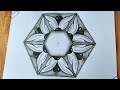 Pattern 852|Zentangle art|Zendoodle art|Floral art|learn to draw|Easy art|Art tutorial|freehand art