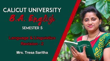 S5 | LANGUAGE AND LINGUISTICS | PHONETICS & PHONOLOGY| Mrs. Tresa Saritha | Revision 2