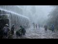 Indonesia Village Rain Walk 🌧️ | Heavy Rainstorm & Beautiful Countryside Views