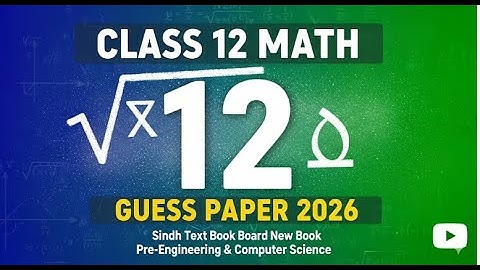 class 12  Mathematics target Paper Sindh Board - Annual Exams 2026