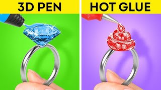 TOOL OF CHAMPIONS || 3D Pen vs. Glue Gun! Epic Art Challenge by 123 GO! SCHOOL