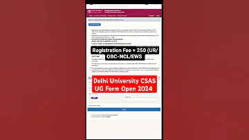 Delhi University CSAS UG Form Open 2024 Anas Du 