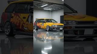 JDM Toyota Corolla Wagon with Daffy Duck Wrap | Fun Stance Build | Street Render JDM Toyota Corolla Wagon with Daffy Duck Wrap | Fun Stance Build | Street Render