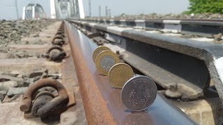 train vs coin #railway tracks# experiment video ,indian rail,