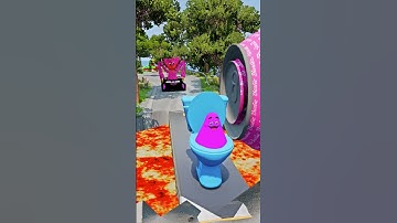 Skibidi Toilet & Italian Characters VS Bollard Barbie & LAVA Pit Crash in BeamNG.drive