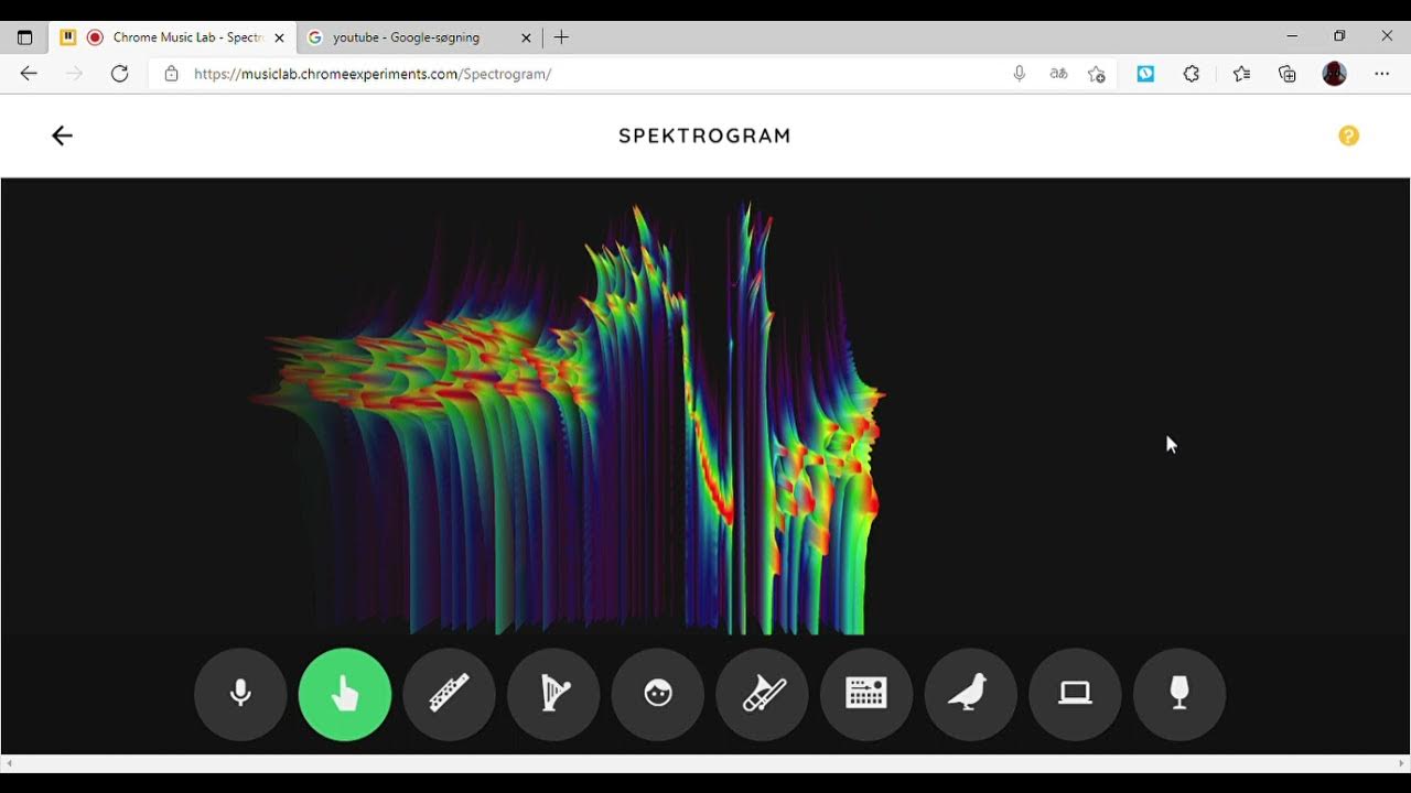 Chrome Music Lab Spectrogram og 1 side mere Arbejde Microsoft Edge 2021 10 06 09 01 18 YouTube