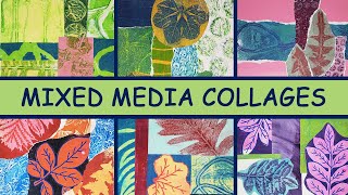 Creating 6 collages using monoprinted papers