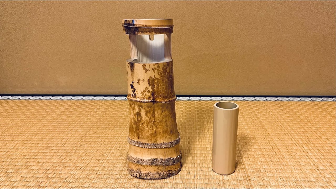 竹花入れの中筒(落とし)を塩ビパイプで作る - YouTube