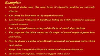 Empirical Meaning and Example Sentences