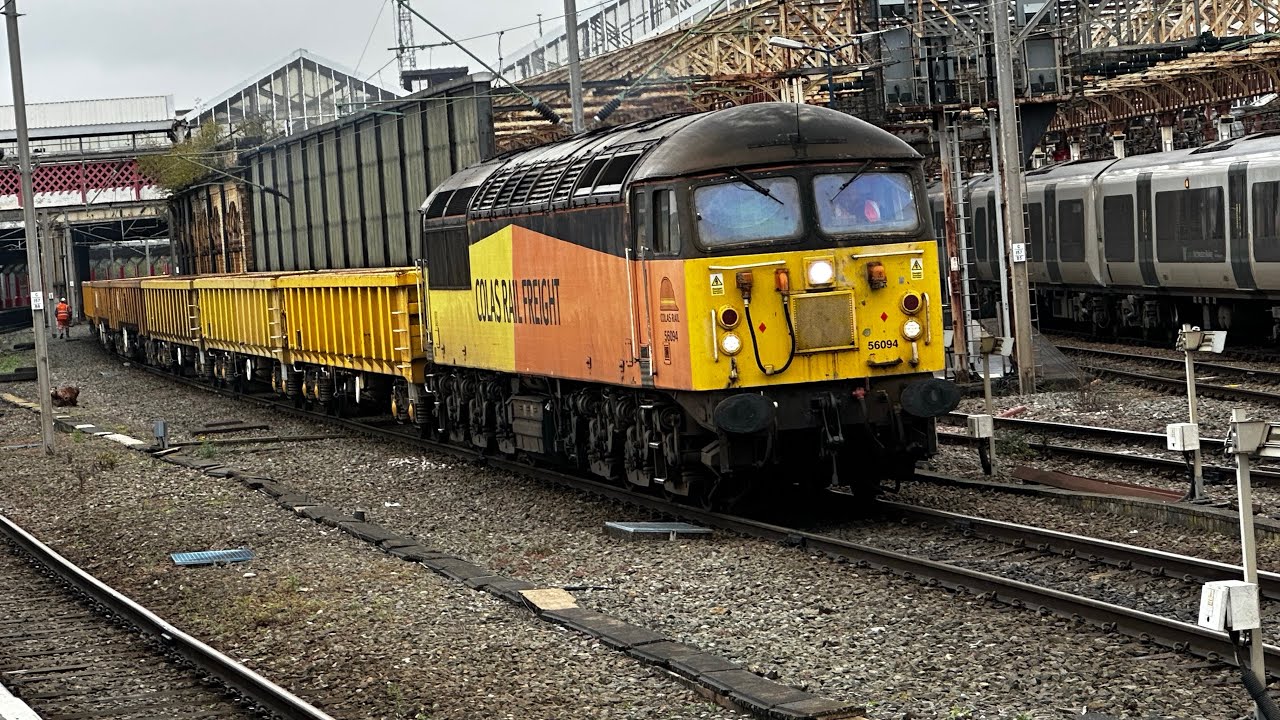 Colas Rail 56094 departing Crewe from Longport to Crewe Bas Hall with a ...