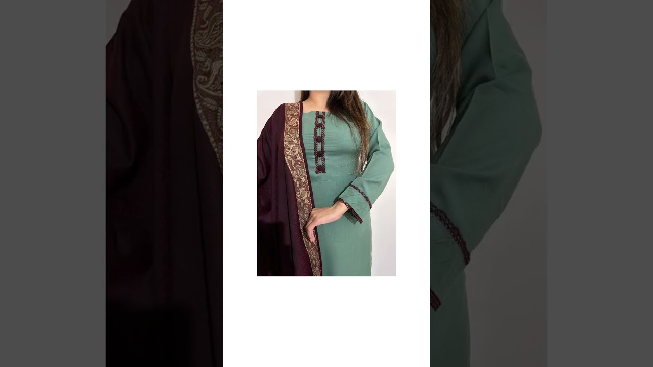 WARM PLAIN SOFT DHANAK MATERIAL WITH CONTRAST WOOL SHAWL | WINTER COLLECTION SUIT UNITED KINGDOM