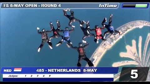 Netherlands / Formation Skydiving 8-way Open Rd 4, Mondial 2012 Dubai
