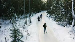 Ice Skating The Domaine Enchanteur - Notre-Dame-Du-Mont-Carmel, Québec, Canada