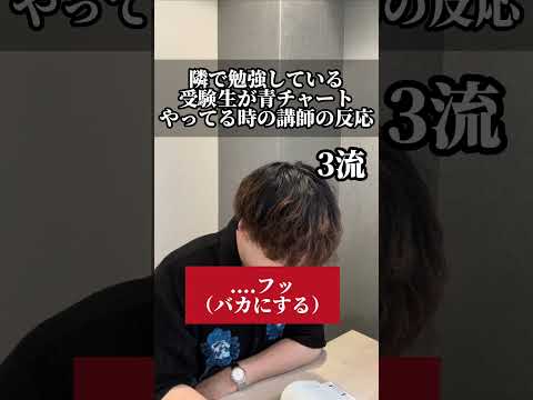 隣で勉強してい？受験生が青チャートやってる時の講師の反応 #あるある #東大 #大学生 #受験生 #塾講師 #勉強 #青チャート #参考書 #sapix #河合 #駿台 #日能研