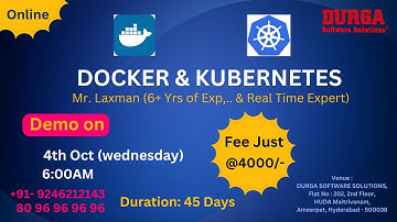 DOCKER & KUBERNETES Online Training @ DURGASOFT