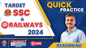 Target Govt Job 2024 | Daily Practice Test | REASONING | RRB NTPC/GROUP-D/SSC CGL/CHSL/RPF/MTS