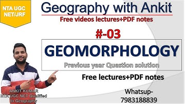 [Hindi] #L-03 Geomorphology PYQs solution for NTA UGC NET/JRF