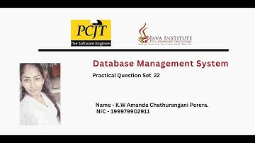 DBMS Question Session Task No 22 | 1st Year | Semester 01 | Java Institute.