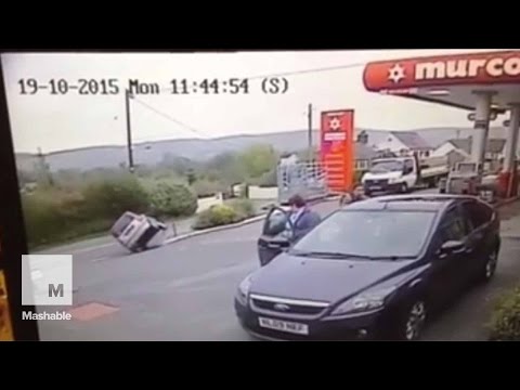 Elderly Driver in Wales Takes Corner on Two Wheels, Recovers Like a Boss | Mashable News