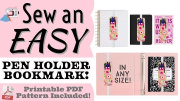 How to Sew a Pen or Pencil Bookmark Holder for ANY Notebook, Binder, Planner or Journal in 10 Min!
