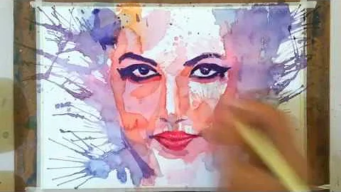 LEARN WATERCOLOR FLOW COLOURFULL PORTRAIT | TIMELAPSE